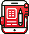 DALL·E 2023-11-02 14.08.57 - Flat design icon for UX design services in the same style as the first web and ecommerce service icon. Utilizing red (#80242c) against a white backgro